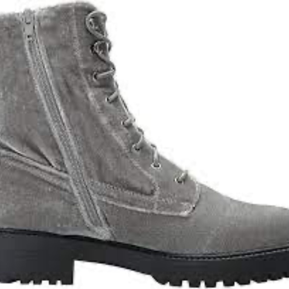 New Report Rubin Velvet Combat Boot in Gray size 8 - Picture 2 of 3